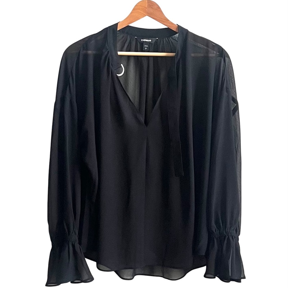 Express | Sheer Black Blouse Women’s Size Small